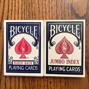 Bicycle Rider Black Poker 808 & Poker Jumbo Index 88 Playing Cards Set 2pc